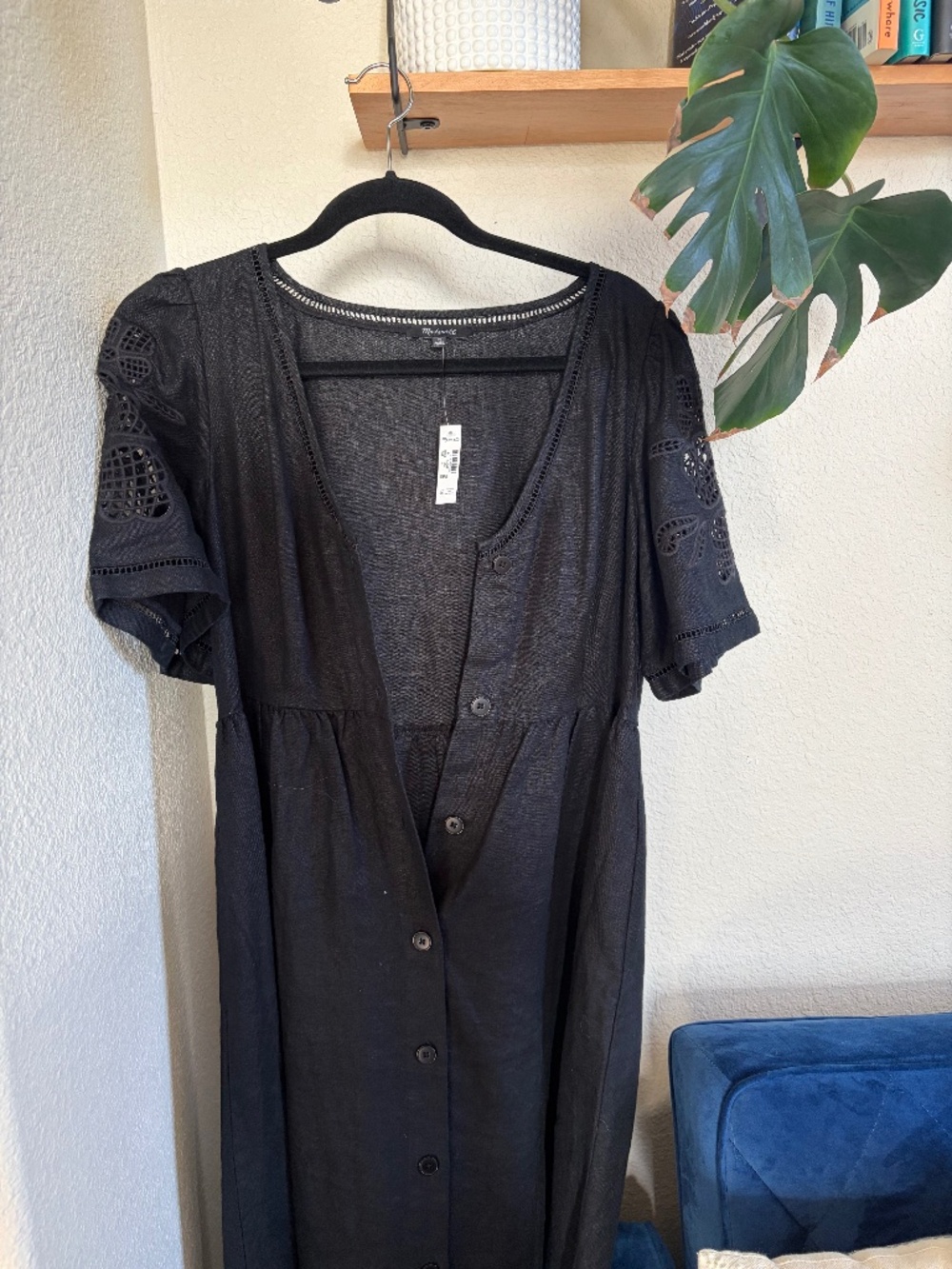 Madewell Black Puffy Sleeve Dress